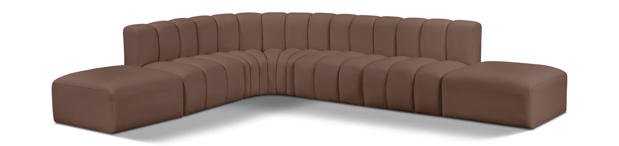 Arc 172" Vegan Leather Upholstered 7pc. Modular Sectional
