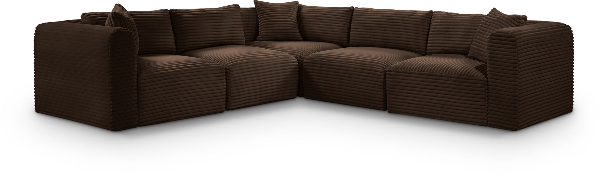 Shaggy 109" Corduroy Performance Fabric Upholstered Modular Sectional
