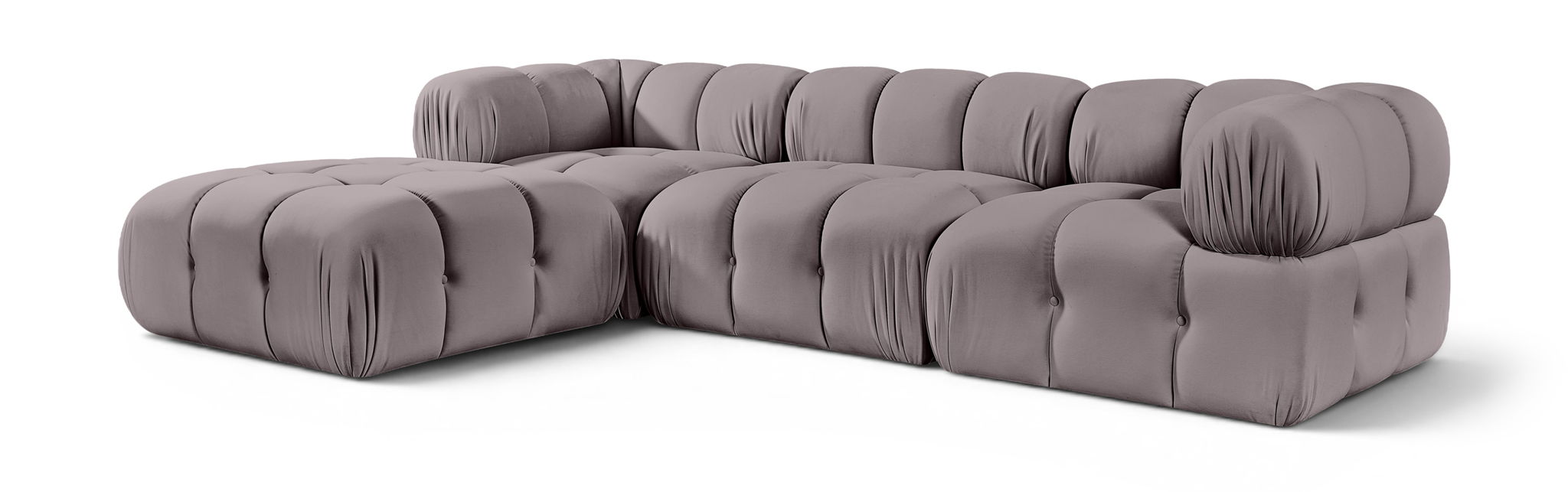 Orin 111" Velvet Performance Fabric Upholstered 4 Pc. Modular Sectional