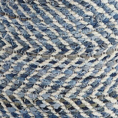 Chevron Pouf - Blue