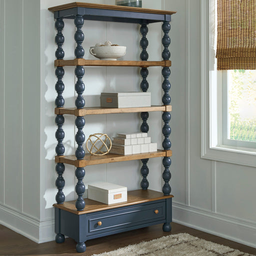 Finnworth 70" Bookcase - Blue/Brown