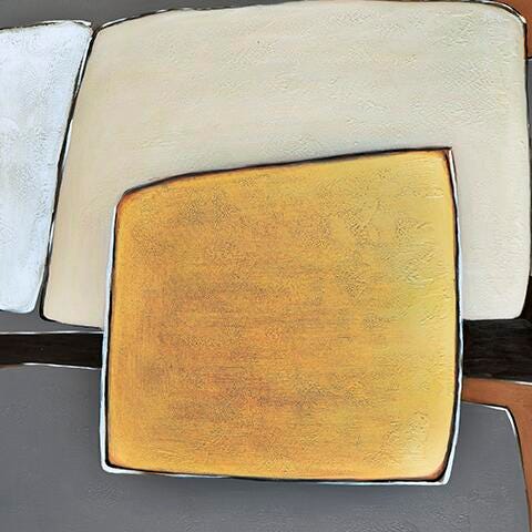 Actman Wall Art - White;Yellow;Black/Gray;Brown/Beige