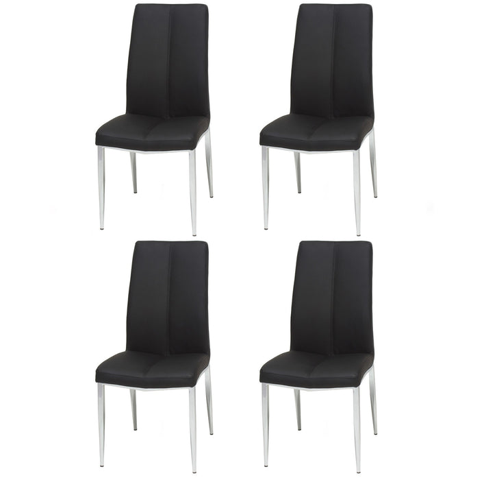 Modern Curved-Back Upholstered Side Chair - 4 per box ABIGAIL-SC-BLK