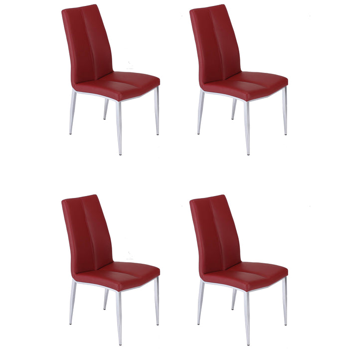 Modern Curved-Back Upholstered Side Chair - 4 per box ABIGAIL-SC-RED