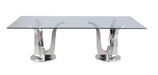 Contemporary Rectangular Glass Dining Table ADELLE-DT-RCT