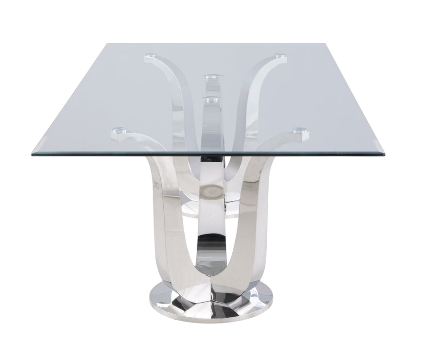 Contemporary Rectangular Glass Dining Table ADELLE-DT-RCT