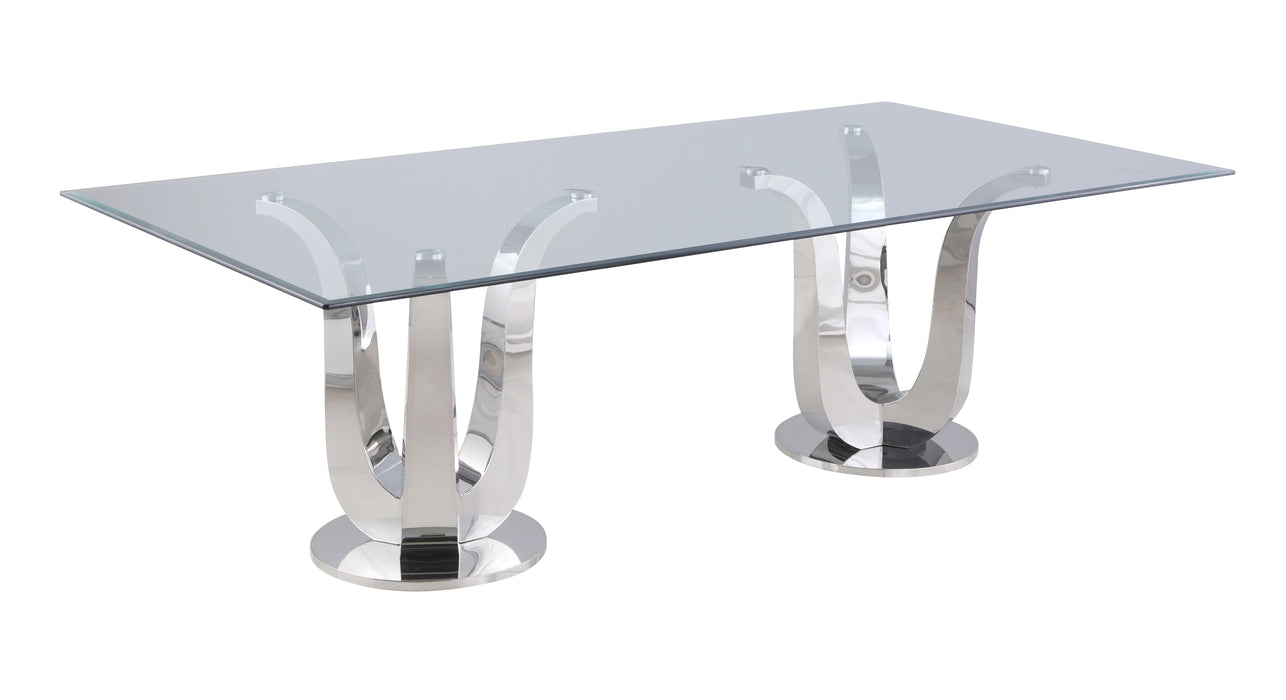 Contemporary Rectangular Glass Dining Table ADELLE-DT-RCT