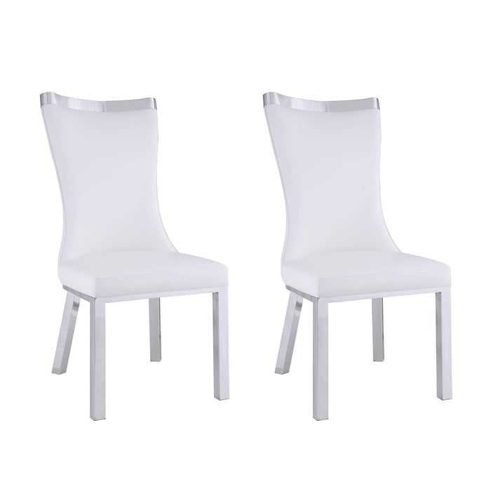 Contemporary Curved-Back Side Chair - 2 per box ADELLE-SC-WHT