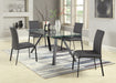 Dining Set w/ Extendable Glass Table & Curved-Back Chairs AIDA-5PC