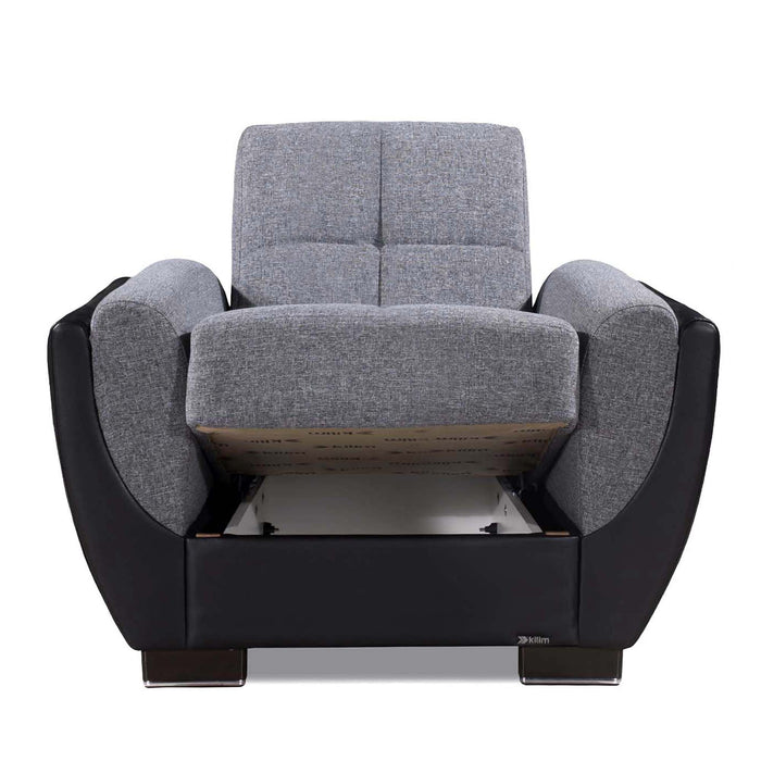 Ottomanson Armada Air Collection Upholstered Convertible Armchair with Storage