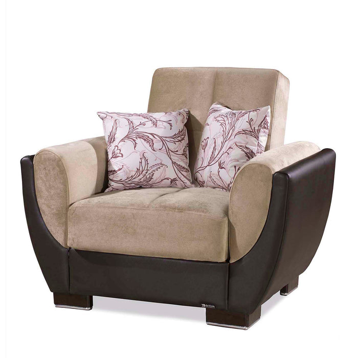 Ottomanson Armada Air Collection Upholstered Convertible Armchair with Storage