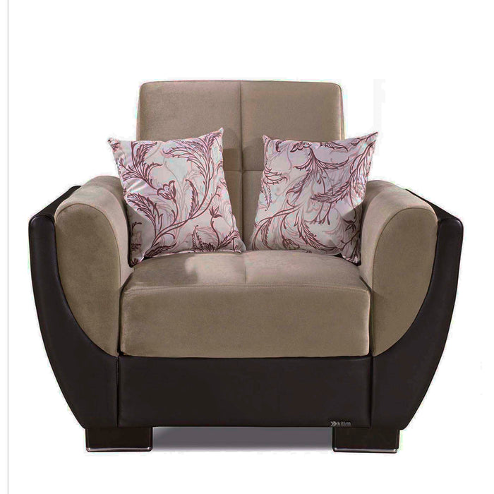 Ottomanson Armada Air Collection Upholstered Convertible Armchair with Storage