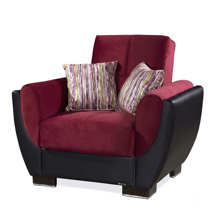 Ottomanson Armada Air Collection Upholstered Convertible Armchair with Storage