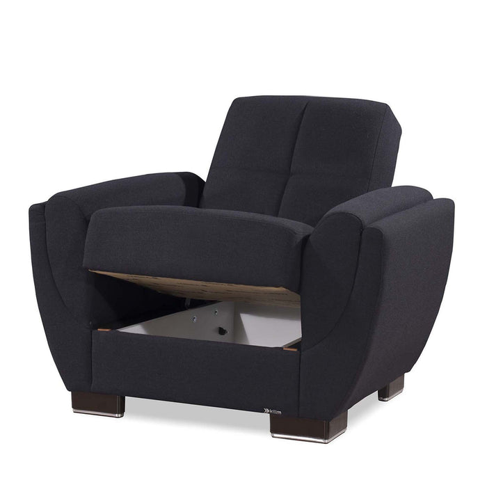 Ottomanson Armada Air Collection Upholstered Convertible Armchair with Storage