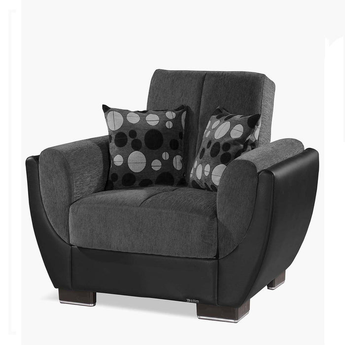 Ottomanson Armada Air Collection Upholstered Convertible Armchair with Storage