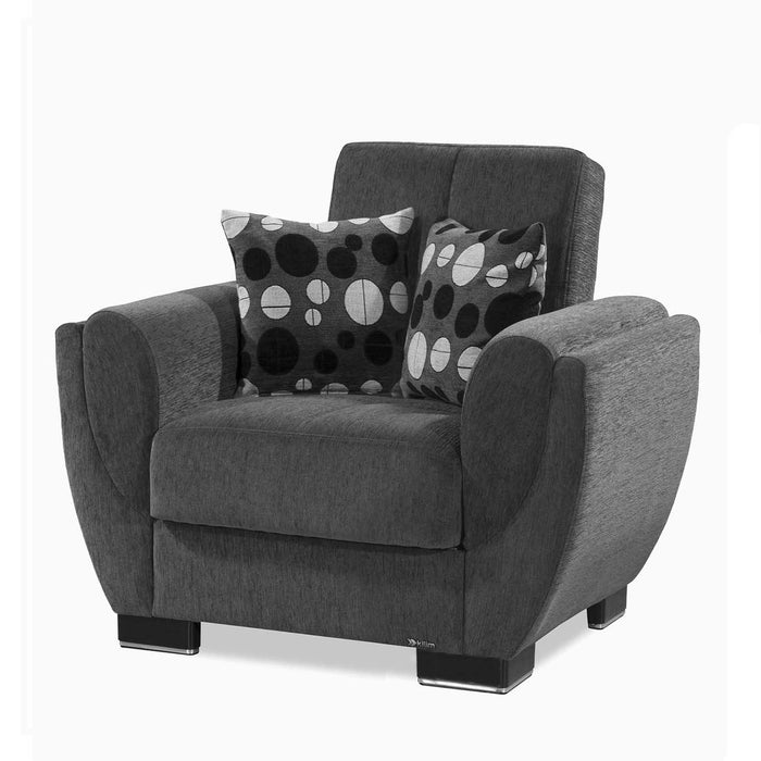 Ottomanson Armada Air Collection Upholstered Convertible Armchair with Storage