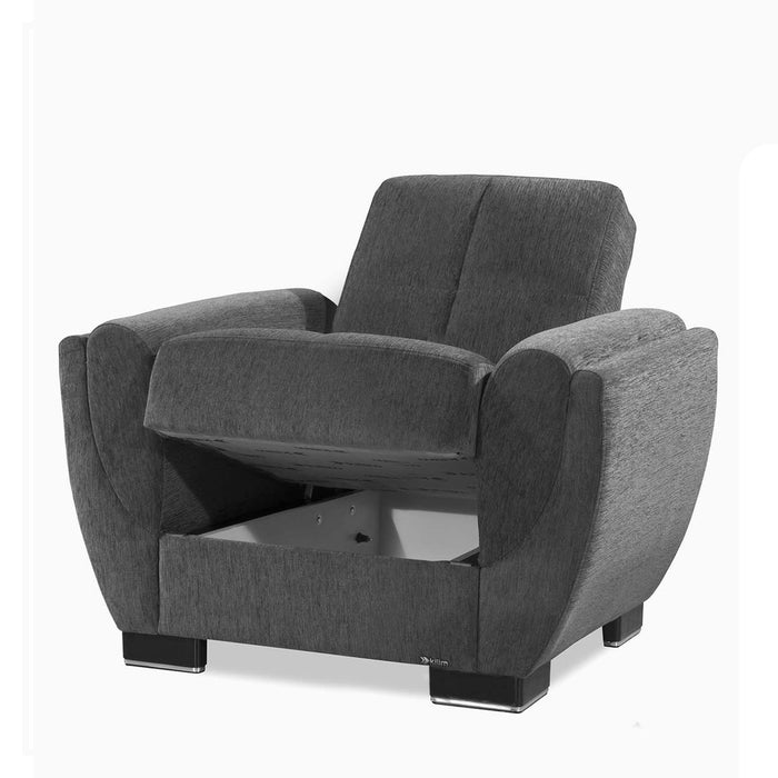 Ottomanson Armada Air Collection Upholstered Convertible Armchair with Storage