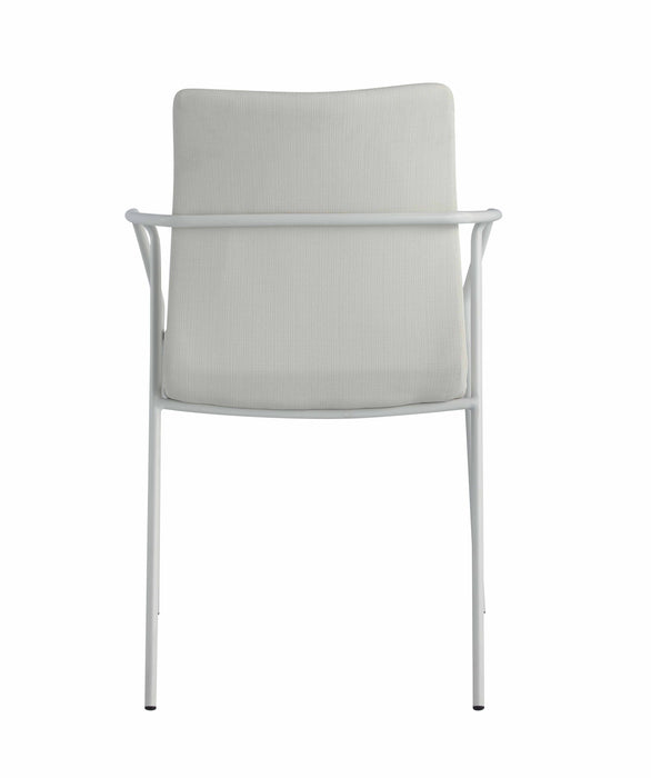 Contemporary White Upholstered Arm Chair - 2 per box ALICIA-AC-WHT