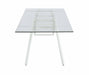 Contemporary Extendable Rectangular Clear Tempered Glass Dining Table ALICIA-DT