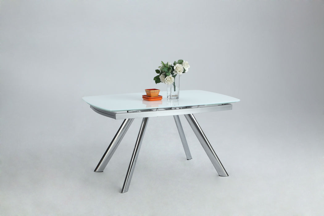 Extendable Dining Table w/ Starphire Glass Top ALINA-DT