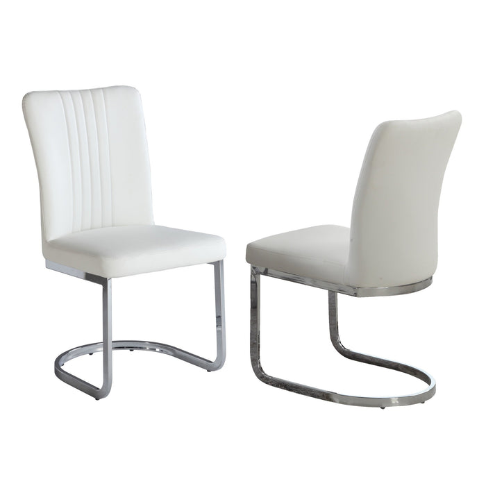 Channel Back Cantilever Side Chair - 4 per box ALINA-SC-WHT