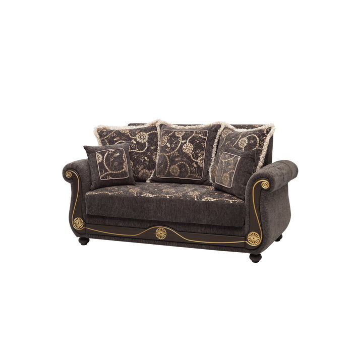 Ottomanson Americana Collection Upholstered Convertible Loveseat with Storage