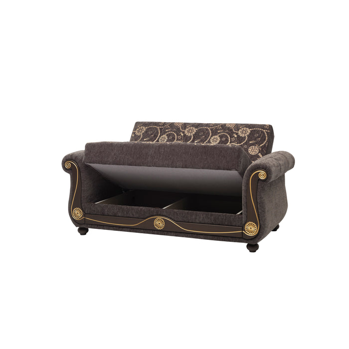 Ottomanson Americana Collection Upholstered Convertible Loveseat with Storage