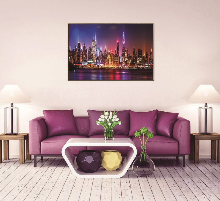 Oppidan Home Framed Big City Evening Skyline (40H x 60W)