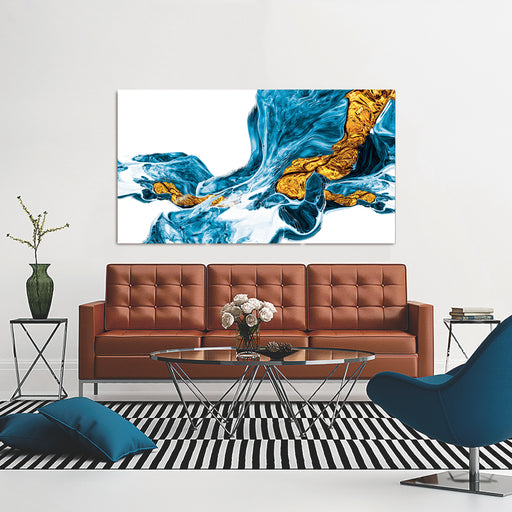 Oppidan Home Abstract Waterfall with Gold Acrylic Wall Art (32H x 48W)