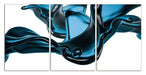 Oppidan Home Abstract Liquid in Blue 3 Piece Acrylic Wall Art (36H x 72W)