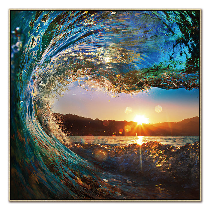 Oppidan Home Framed Flamboyant Ocean Wave Acrylic Wall Art (48H x 48W)