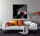 Oppidan Home Mysterious Woman with Red Lips and Rose (40H x 40W)