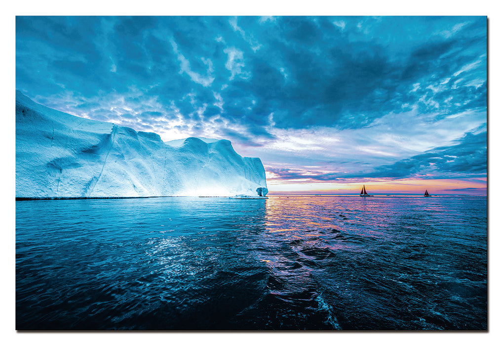 Oppidan Home Awe Inspiring Glacier at Sunset (32H x 48W)