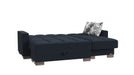 Ottomanson Armada Collection Upholstered Convertible Chaise Lounge with Storage