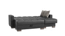 Ottomanson Armada Collection Upholstered Convertible Chaise Lounge with Storage