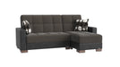 Ottomanson Armada Collection Upholstered Convertible Chaise Lounge with Storage