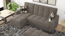 Ottomanson Armada Collection Upholstered Convertible Chaise Lounge with Storage