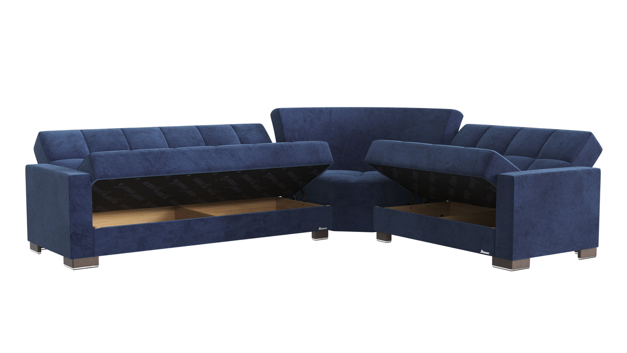 Ottomanson Armada Collection Upholstered Convertible Sectional with Storage ARM-SEC