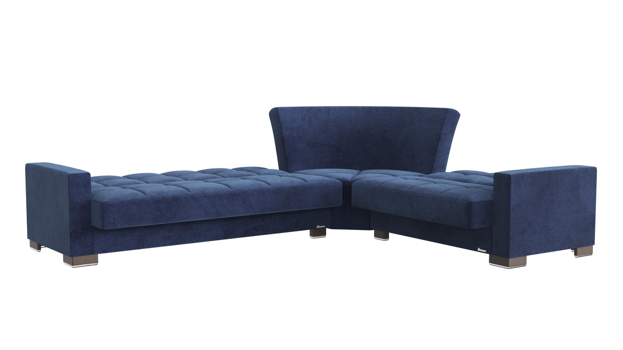 Ottomanson Armada Collection Upholstered Convertible Sectional with Storage ARM-SEC