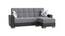 Ottomanson Armada Collection Upholstered Convertible Chaise Lounge with Storage