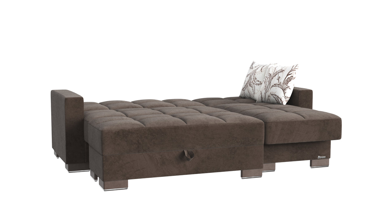 Ottomanson Armada Collection Upholstered Convertible Chaise Lounge with Storage