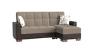 Ottomanson Armada Collection Upholstered Convertible Chaise Lounge with Storage