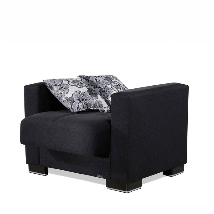 Ottomanson Armada Collection Upholstered Convertible Armchair with Storage