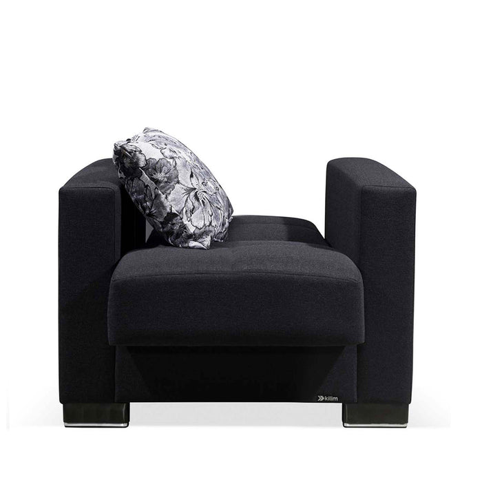 Ottomanson Armada Collection Upholstered Convertible Armchair with Storage