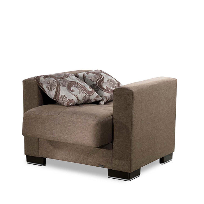 Ottomanson Armada Collection Upholstered Convertible Armchair with Storage