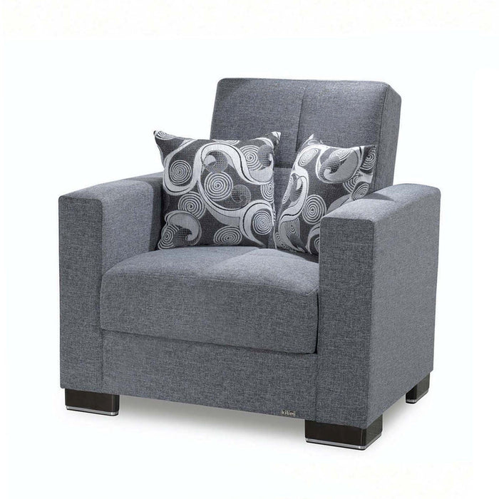 Ottomanson Armada Collection Upholstered Convertible Armchair with Storage