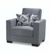 Ottomanson Armada Collection Upholstered Convertible Armchair with Storage