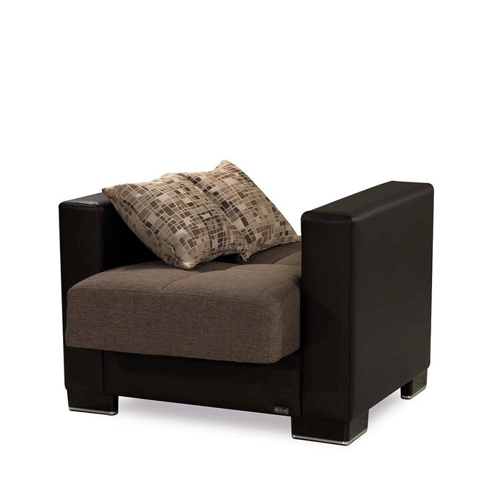 Ottomanson Armada Collection Upholstered Convertible Armchair with Storage