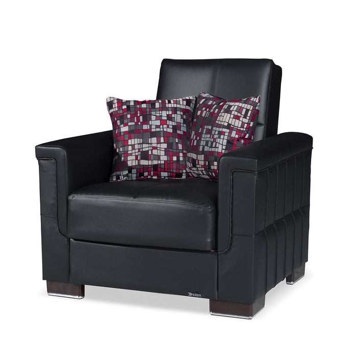 Ottomanson Armada Collection Upholstered Convertible Armchair with Storage