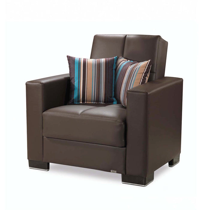 Ottomanson Armada Collection Upholstered Convertible Armchair with Storage